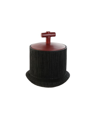 ESPRIT Vase Schwarz Rot aus orientalischem Harz, 22 x 22 x 25 cm
