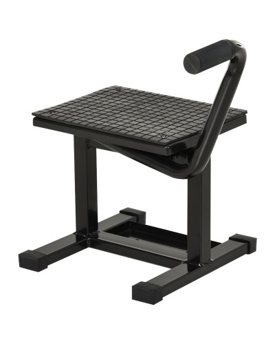  Cavalletto Alzamoto in Acciaio max 150kg con Superficie in Gomma e Manovella, 48x34x43 cm, Nero