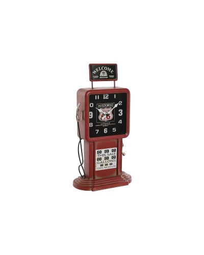 ESPRIT Red Metal Gas Station Table Clock, 18 x 10 x 34 cm
