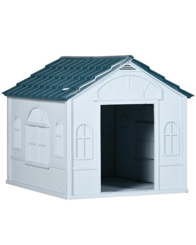 Medium and Small Dog Kennel max 20kg Waterproof PP, 65x75.7x63 cm, Blue