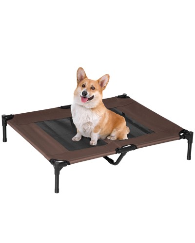  Brandina per Cani in Metallo e Tessuto Oxford Traspirante, 92x76x18 cm Marrone e Nero