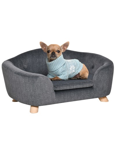  Cuccia per Cani di Taglia Piccola (Max 10kg) con Cuscino Lavabile, 70x47x30cm - Grigio Antracite