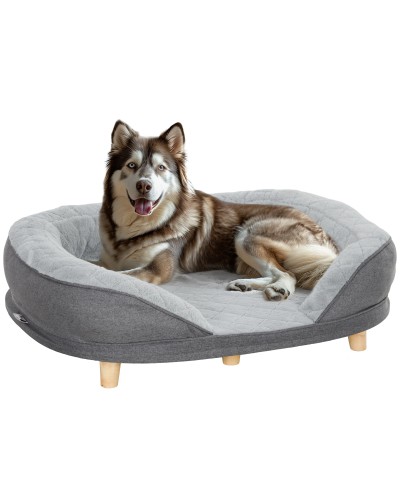  Cuccia Divano per Cani con Imbottitura, Lettino per Cani Taglia Grande e Media fino 25kg, 90x78x25cm, Grigio
