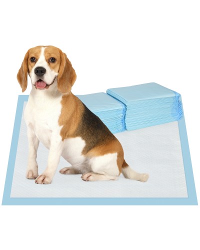 80-Count 6-Layer Dog Training Pads Non-Woven Fabric, Paper & PE, 60x60 cm, Blue & White