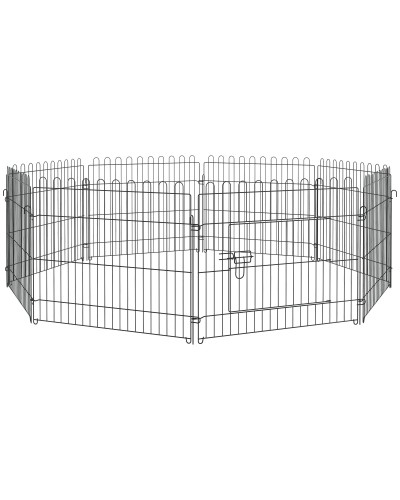 Steel Pet Playpen Cage Φ180 x 61cm Black