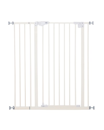 Dog Gate with 4 Adjustable Screws and Adhesive Tape, Metal and Plastic, 86x104.1 cm, White