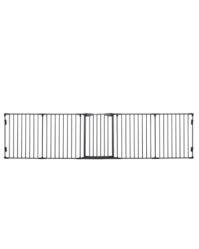  Cancellino per Cani Taglia Piccola e Media Pieghevole a 5 Pannelli, in Metallo e Plastica, 300x3x74.5 cm, Nero