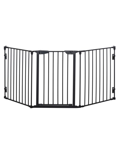 Small and Medium Dog Gate 3 Panel Foldable, 180x3x74.5 cm, Black