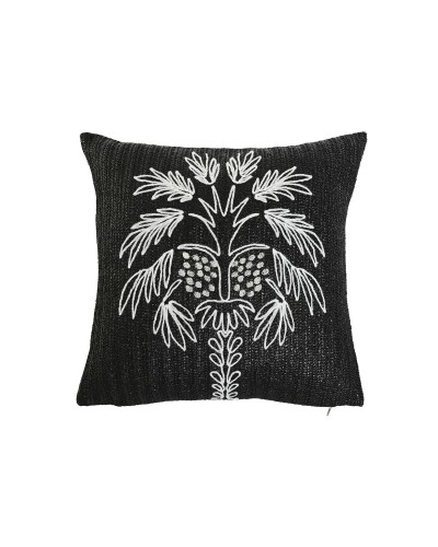 Kussen Home ESPRIT Wit Zwart Palmboom 42 x 15 x 42 cm