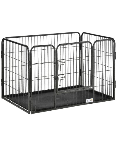 Metal Dog Crate with Door and Bottom Tray, 125x78x80cm, Grey