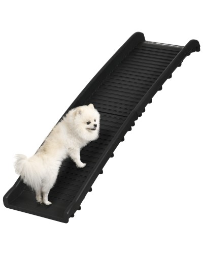 PP Plastic Dog Ramp for Cars - Trunk Height Under 75cm - 155x39x14cm - Black