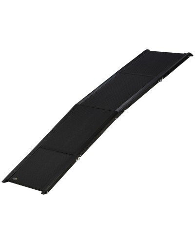 Folding Dog Ramp with Non-Slip MDF and Aluminum Surface, 158x43.5x2.5 cm, Black