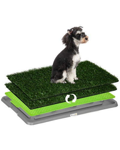 Dog Toilet with Artificial Grass, Replacement Turf & Tray, 67x41cm