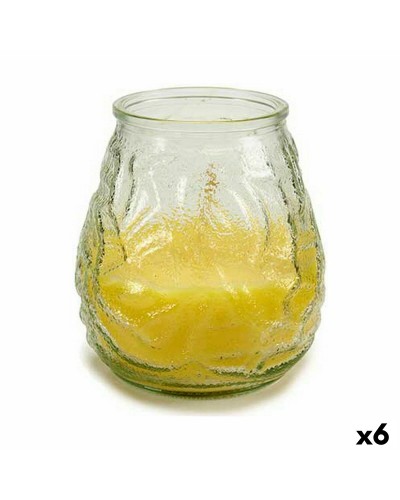 Bougie Parfumée à la Citronnelle, Jaune Transparent, 6 Unités | 9 x 9,5 x 9 cm
