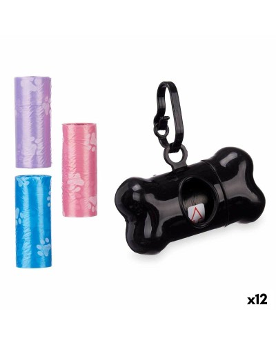 Distributeur de sacs à déjections canines - Lot de 12 rouleaux
