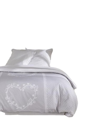 Housse de couette TODAY Blanc Gris | Double | 220 x 240 cm | Confort et Douceur
