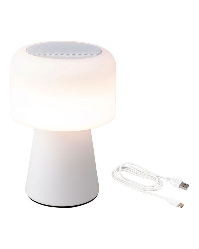 LED-lamp met Bluetooth Luidspreker en Draadloze Oplader Lumineo 894417 Wit 22,5 cm Herlaadbaar