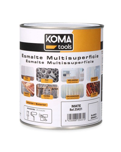 Koma Tools Émail Acrylique Blanc Mat, Finition Ultra Mate, Contenance 750 ml
