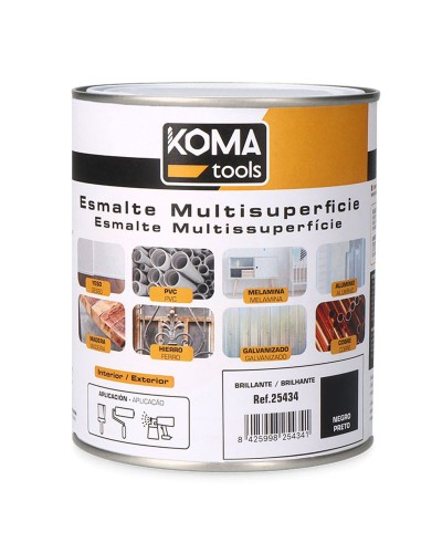 Esmalte Acrílico Negro Brillante Koma Tools 750 ml para Acabados Profesionales
