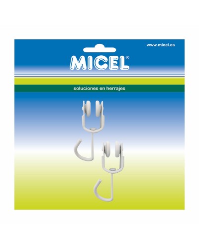 Micel TLD18 Curtain Pulley, White, 2 Pieces, for Indoor Use
