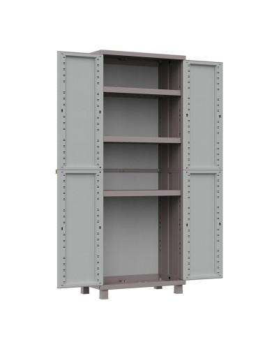 Armario Terry Jrattan para Escobas Gris - 3 Estantes, 68 x 37,5 x 170 cm
