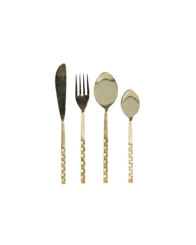 Bestick DKD Home Decor Gyllene Rostfritt stål 4,5 x 1,5 x 21 cm 16 Delar