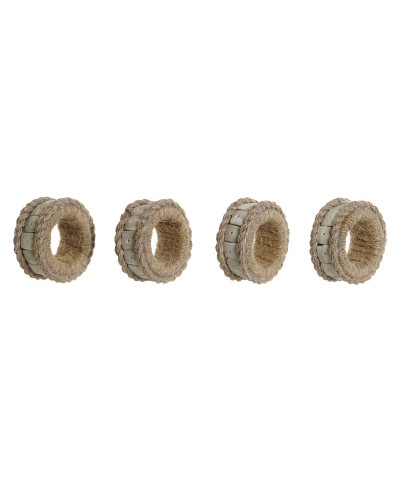 Anello Portatovagliolo Naturale DKD Home Decor 6x3x6 cm 4 pezzi