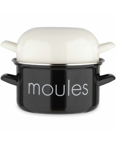 Casserole Baumalu Acier Émaillé Ø 20 cm, Noir Élégant, Parfaite pour Cuisiner et Servir
