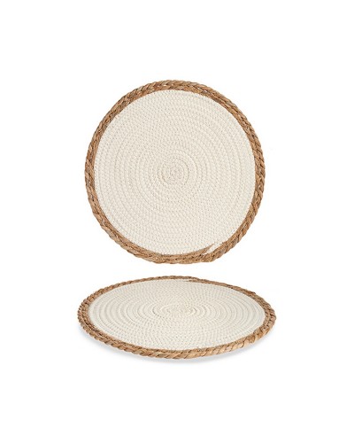 Sottopentola Bicolore Bianco/Naturale 35x1x35cm, Protezione Tavolo da Caldo