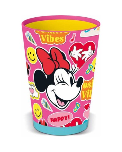Bicchiere Minnie Mouse Flower Power 470ml - Plastica Resistente
