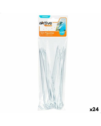 Piquetas Aktive Camping 24uds: 10x160mm Ø5mm - Resistentes para Tienda
