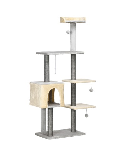 156cm Cat Scratching Post Tree with Bed, Condo and Sisal Scratching Posts