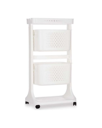 Carrello per Verdure in Polipropilene Bianco - Robusto e Pratico (33 x 81 x 44 cm)