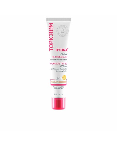 Topicrem Hydra+ Crème Éclat Teint Medium SPF50 - 40ml - Hydratation et Protection
