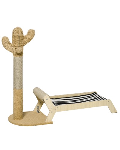 2-in-1 Cactus Cat Hammock with Scratcher, Indoor Cat Bed (88.5x31.5x76.5 cm)