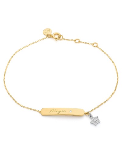 Bracciale Donna Secrecy Argento 925 Placcato Oro Bianco Regolabile 17-20cm
