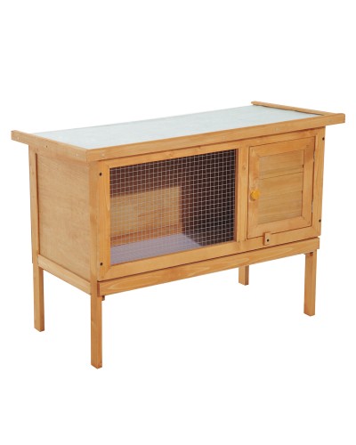  Gabbia per Conigli Conigliera da Esterno in Legno di Abete 90 x 45 x 65cm