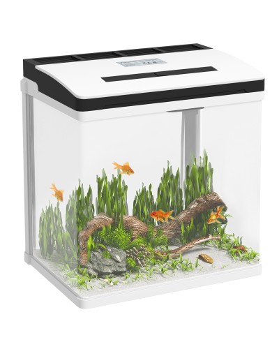 13L LED Aquarium with Ventilation Holes, HD Glass and ABS, 29x20x30.5 cm