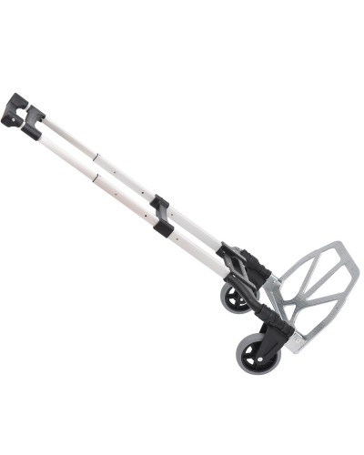 Folding Luggage Cart max 70kg with Telescopic Handles and Adjustable Height, 41x38.5x100 cm, Silver