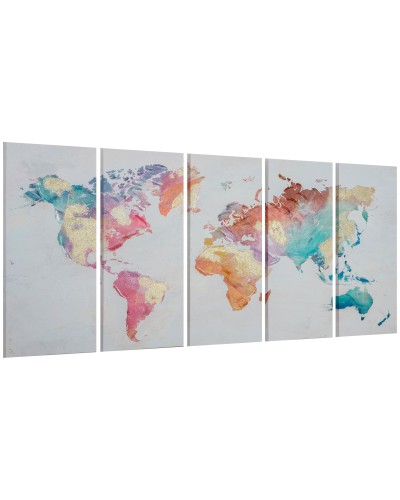 80x40cm 5 Panel Canvas Print for Home & Office, Pine Wood Frame, Water-Based Paint, Multicolor