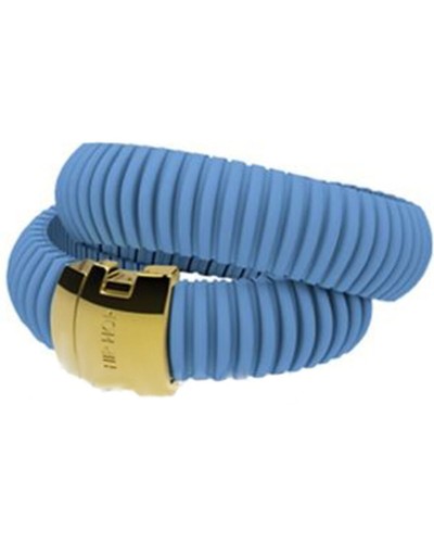 Bracelet Hip Hop Femme Bleu Clair Double : ICON Bijou Tendance
