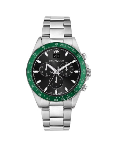 Philip Watch Caribe Black: Men's Automatic Steel Watch, R8273607010
