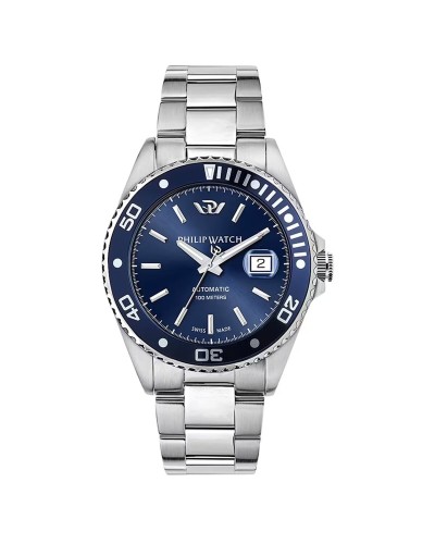 Philip Watch Caribe R8223597034 Orologio Uomo Automatico, Acciaio, Blu
