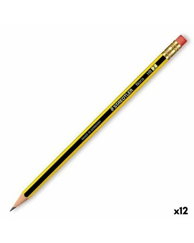 Staedtler Noris 122 HB Lápiz con Goma - Set de 12 Unidades - Escritura & Dibujo
