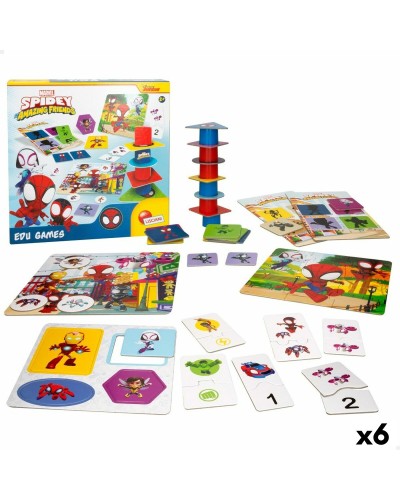Educatief Spel Spidey 24,5 x 0,2 x 24,5 cm (6 Stuks) 10-in-1