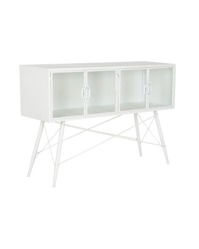 DKD Home Decor Konsole - Weiß, Metall, Kristall - 120 x 35 x 80 cm - Elegante und funktionale Konsole für Eingangsbereich oder Wohnzimmer
