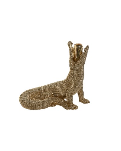 Estatua Decorativa ESPRIT Dorado Cocodrilo 26,5 x 18 x 23,5 cm

