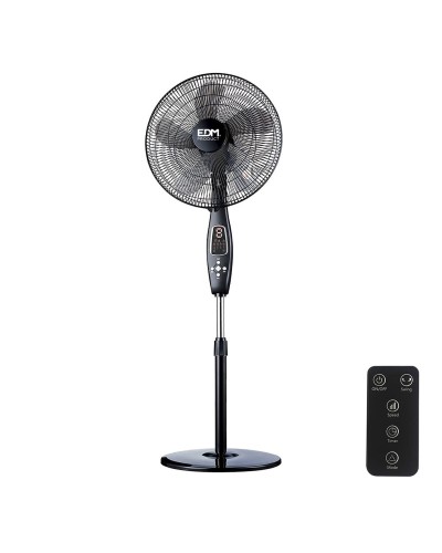 Ventilateur sur Pied EDM Noir 60 W pour Rafraîchir les Intérieurs
