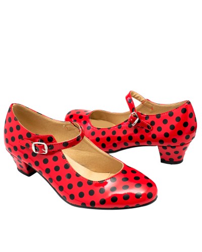 Chaussures Flamenco Fille Rouge et Bleu Pointure 22 - Danse Espagnole
