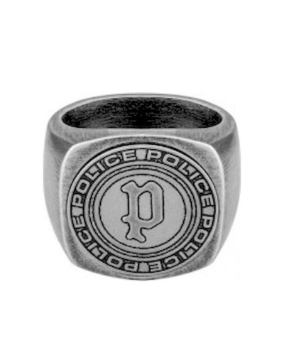 Police Men's Ring PJ26577RSE Silver Black Size 22 Stainless Steel
